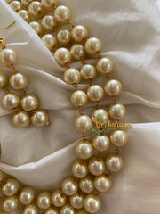 Three Layered Pearl Malai-Round Big Pearls-G3570