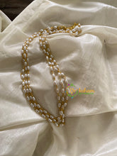 Three Layered Pearl Malai-Rice Pearls-G3571