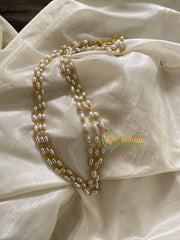 Three Layered Pearl Malai-Rice Pearls-G3571