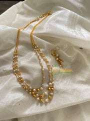 Three Layered Gold and Pearl Malai-G3578