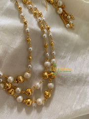 Three Layered Gold and Pearl Malai-G3578