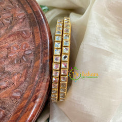 Navrathri Return Gift Package -Silk Thread Kundan Bangles Set 3-NV012