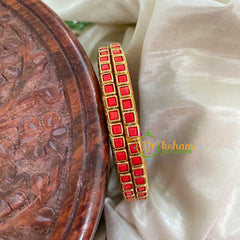 Navrathri Return Gift Package -Silk Thread Kundan Bangles Set 3-NV012