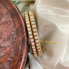 Navrathri Return Gift Package -Silk Thread Kundan Bangles Set 3-NV012