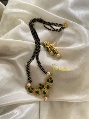 AD Stone Mangalsutra Style Pendant Chain -Green -G3569
