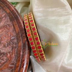 Navrathri Return Gift Package -Silk Thread Kundan Bangles Set 3-NV012