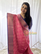 Pinkish Red Kora Muslin Saree-VS645
