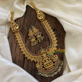 Gold Look Alike Antique Temple Haram - Lakshmi Haram with Mogappu -G10488