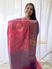 Pinkish Red Kora Muslin Saree-VS645