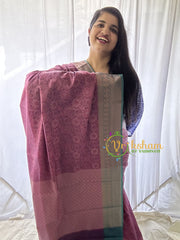 Majenta Kora Muslin Saree-VS651