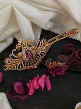 Premium Gold AD Stone Peacock Hair Clip-Dual Peacock-H220