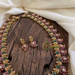 Premium Lakshmi Maanga Haram -Red White Green-G10474