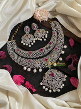 Red Stone American Diamond Bridal Neckpiece-2-G4391