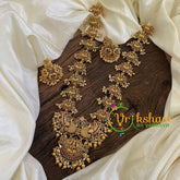 Premium Antique Temple Haram - Lakshmi Haram-Gold Bead Pearl -G10486