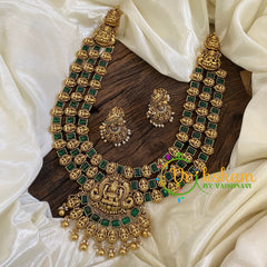 Premium Antique Bridal Lakshmi Haram -Green -G10501