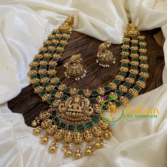 Premium Antique Bridal Lakshmi Haram -Green -G10501