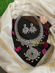 Royal American Diamond Bridal Green Haram-G4398