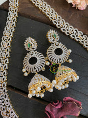 Royal American Diamond Bridal Green Haram-side Pendant-G4396