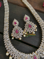 Royal American Diamond Bridal Red Haram-G4392