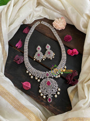 Royal American Diamond Bridal Red Haram-G4392