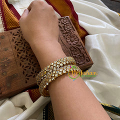Kada Kundan Bangle-Square -Golden- G3654
