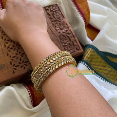 Kada Kundan Bangle-Oval-Golden-G3657