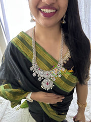 Bridal American Diamond Haram-Red-G6922