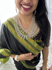 American Diamond Layered Emerald Haram-G6898