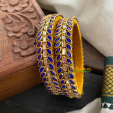 Kada Kundan Bangle-Oval-Blue-G3661