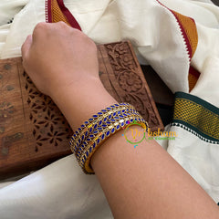 Kada Kundan Bangle-Oval-Blue-G3661