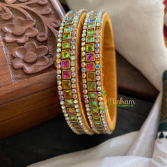 Kada Kundan Bangle-Square-Multicolor-G3663
