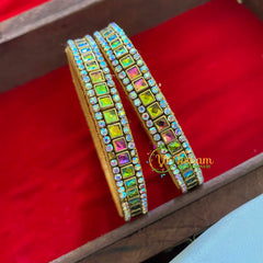 Kada Kundan Bangle-Square-Multicolor-G3663