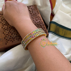 Kada Kundan Bangle-Square-Multicolor-G3663
