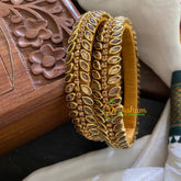 Kada Kundan Bangle-Oval-Golden Stone-G3664