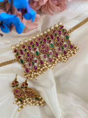 Premium Precious Kemp High Neck Choker-Minimal Version -G2852