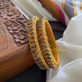 Kada Kundan Bangle-Half Moon Golden-G3669