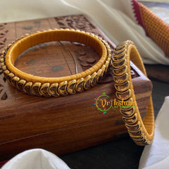 Kada Kundan Bangle-Half Moon Golden-G3669
