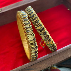 Kada Kundan Bangle-Half Moon Golden-G3669