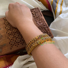 Kada Kundan Bangle-Half Moon Golden-G3669