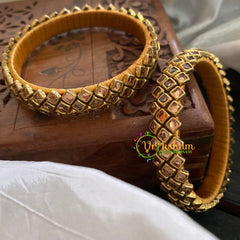 Kada Kundan Bangle-3 Layer Golden-G3671