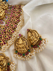 Paisley Pattern Pearl Temple Choker -G2854