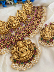 Paisley Pattern Pearl Temple Choker -G2854