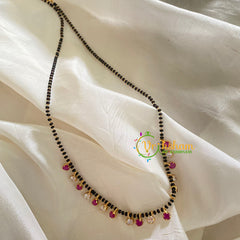 AD Stone Black Beaded Neckpiece-G3594