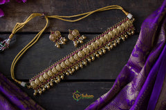 High neck choker Lakshmi Coin-G683