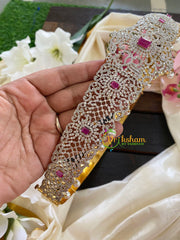 Exquisite Bridal American Diamond Hipbelt -Pink 5 Stone-G5666