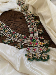 Unique Multilayer Bead Jadau Kundan Pendant Mala -J1671