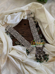 Unique Multilayer Bead Jadau Kundan Pendant Mala -J1671