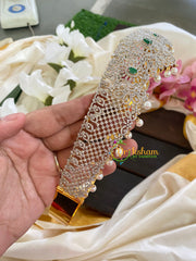 Exquisite Bridal American Diamond Hipbelt - Green stone-G5672