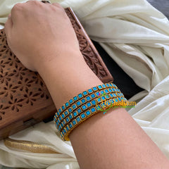 Single Line Kundan Bangle-Opaque- Light Blue-G3694