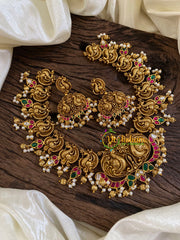 Precious Jadau Kundan Short Neckpiece-Gold Beads -J1618